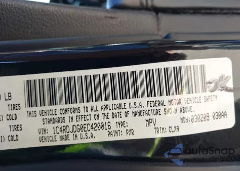 2014 Dodge Durango Limited from USA, damaged, VIN 1C4RDJDG0EC420016